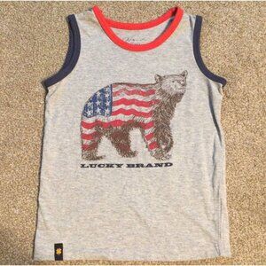 Sz 5 VGUC Lucky Brand Patriotic Bear Tank Tee